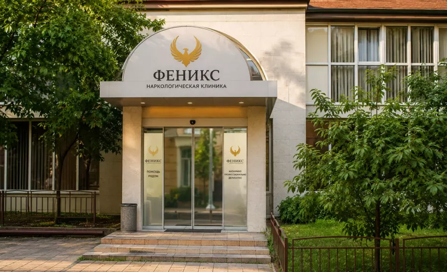 Вход в наркологическую клинику «Феникс» в Камбарке